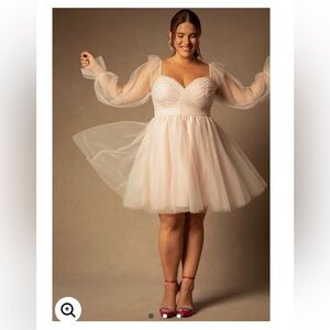 Bridal by Eloquii Chic Blush Tulle Wedding Dress Size 16